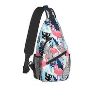 Summer Flamingo Pattern Sling Bag para Mujeres Hombres, Crossbody Shoulder Bags Casual Sling Backpack Chest Bag Travel Senderismo Daypack para Exteriores