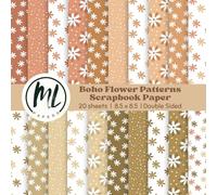 Summer Floral Scrapbook Paper Pad: Earthy Flower Scrapbook Paper, Boho Decorative Craft Paper for Card Making, Scrapbooking, Junk Journaling, ... for Mixed Media, Double-Sided, 8.5 x 8.5 inch