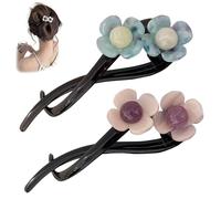 Summer Flower Hair Clip, 2PCS Cute Flower Claw Clips for Thick Hair, French Tulip Large Hair Clips, Hawaii Beach Hair Accessories for Women, Easy Fast Snap Roll Hair Tool (Small Flower-A)