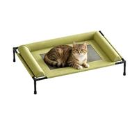 Summer-friendly Cooling Design: This elevated cat bed is crafted with highly breathable mesh that delivers consistent air circulation through the whole bed area, it helps to regulate pet body temperat