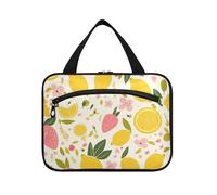Summer Fruits - Neceser colgante retro amarillo para hombre con gancho, kit de aseo elegante para viajes, viajes, cruceros, maletín para maquillaje, L