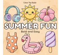 Summer Fun: Bold and Easy Kawaii Coloring Book with Thick Lines