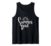 Summer Girl Cute I Love Summer Tropical Beach Vacaciones Sol Camiseta sin Mangas