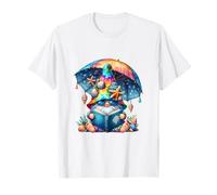Summer GNOME For Teacher Reading Books Under Sun Parasol Camiseta