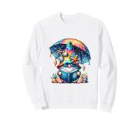 Summer GNOME For Teacher Reading Books Under Sun Parasol Sudadera