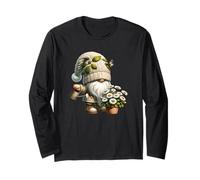Summer Gnome Grandpa With Daisy Flowers For Gardening Mom Manga Larga