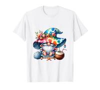 Summer GNOME with Tie Dye Hat and Coconut For Beach Lover Camiseta