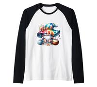 Summer GNOME with Tie Dye Hat and Coconut For Beach Lover Camiseta Manga Raglan