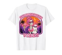 Summer Halloween Skeleton Costume, Spooky Summerween Graphic Camiseta gráfica económica, Hombre, Blanco, L