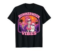 Summer Halloween Skeleton Costume, Spooky Summerween Graphic Camiseta gráfica económica, Hombre, Negro, L