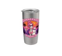 Summer Halloween Skeleton Costume, Spooky Summerween Graphic Vaso térmico de acero inoxidable de doble pared