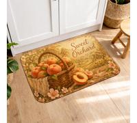 Summer Harvest - Tapetes de cocina para piso, tapetes suaves con diseño floral de durazno rústico, acolchados, cómodos, lavables, para fregaderos de cocina, lavandería, 40.6 x 61.0 cm