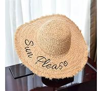 Summer Hat Letters Wide Brim Beach Shade Beach Dating Travel Women Beach Hat
