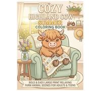 Summer Highland Cow Coloring Book: 50 Bold and Easy Cute Scottish Cow Illustrations with Sunflowers, Beach Scenes and Flower Gardens for Stress Relief ... Book: relaxing coloring book for adults)