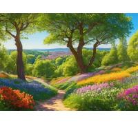Summer Hillside 1500 Piece Jigsaw Puzzles for Adults, Colourful, Challenging & Brainteasing Adult Puzzles 1500 Pieces Flowers, Fun jigsaws for The Whole Family 34x22 Inch
