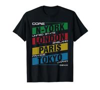 Summer Holiday Travel Shirts, New York London Paris Tokyo Camiseta gráfica económica