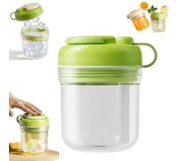 Summer Ice Cup - 3 in 1 Water Cup, Ice Cube Cups with Lid & Molds, Squeeze Ices Bottle with Handle for Coffee, Juice, Smoothie, Freezer, Travel, Gym & Home Use (Green,380ml)