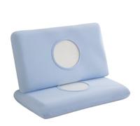 Summer Ice Silk Pillowcase Cool Sensation Memory Single Piece Design Universal Machine Washable(Sky Blue [Small Ice Skin Cooling Memory Pillowcase] One Pair,40cm x 60cm)
