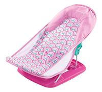 Summer Infant Asiento de baño de lujo para bebé, soporte ajustable para lavabo o bañera, incluye 3 posiciones reclinables, ondas de burbujas