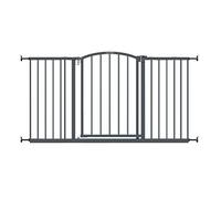 Summer Infant Puerta de seguridad extra ancha para bebé, gris, 27 pulgadas de alto, se adapta a aberturas de 28 a 51.5 pulgadas de ancho, apertura de puerta de 20 pulgadas de ancho, puerta de bebé y