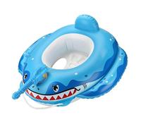 Summer Inflatable Shark Pool Float For Kids with Built In Water Sprayer | PVC 70x65cm Boat Swimming Seat Ages 3+ Up To 20kg 30cm Inner Diameter