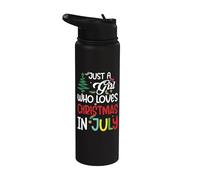 Summer Just a Girl Who Loves Christmas in July Stainless Steel Insulated Water Bottle