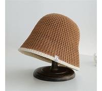 Summer Knit Bucket Hat Colorblock Women's Hip Hop Hat Men's Foldable Bucket Hat Outdoor Travel