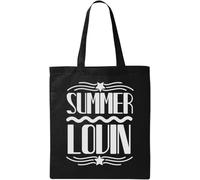 Summer Lovin Loving - Bolsa de algodón ecológico natural, color negro, Black, Talla única