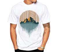 Summer Men Short Sleeve The Ever Geometry Print T-Shirt Boy Casual To Harajuku Mountaineering Design White Tees