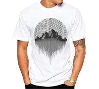 Summer Men Short Sleeve The Ever Geometry Print T-Shirt Boy Casual To Harajuku Mountaineering Design White Tees