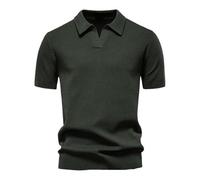 Summer Mens Slim Fit Breathable Golf Polo Shirt Lightweight Solid Color Casual Top for Workout(Green,XXL)