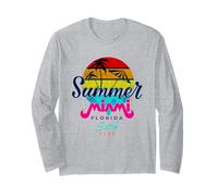 Summer Miami Beach Sunset tee Shirts, I Love Miami, Miami Manga Larga