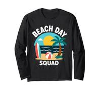 Summer Ocean Vacation Funny Beach Day Squad Manga Larga