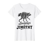 Summer of Jimothy Summer Seattle 2026 Jimothy The Raccoon Camiseta gráfica económica, Mujer, Blanco, XS