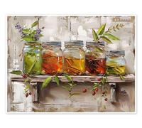 Summer on the kitchen shelf Póster de DejaReve 40 x 30 cm Colorido Cuadros Decoración para la pared
