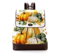 Summer Oranges and Lemons - Mochila de piel sintética para laptop, mochila de viaje para mujer, Multicolor 10, 27x12.3x32cm