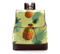 Summer Oranges and Lemons - Mochila de piel sintética para laptop, mochila de viaje para mujer, Multicolor 02, 27x12.3x32cm