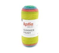 SUMMER PAINT de Katia ovillos de 150 gramos y 500 metros (505 - Pistacho-Naranja-Verde-Azul-Rojo)
