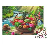 Summer Picnic with Fresh Fruits Under Umbrella 1000 Piece Puzzle for Adults Calming Game, Premium Paper Brainteasing 52x38cm/1000pcs
