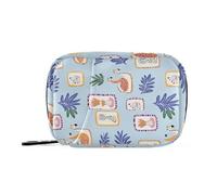 Summer Plaids - Bolsa de medicina azul tropical con compartimentos desmontables, organizador portátil para píldoras