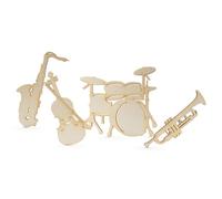 Summer-Ray - 20 instrumentos musicales de madera con corte láser para manualidades, decoración del hogar, decoración de habitación
