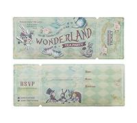 Summer-Ray - 24 juegos de invitaciones vintage para fiesta de té de Alicia en el país de las maravillas con soporte para la funda