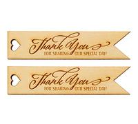 Summer-Ray 50 bandera de madera con texto en inglés"Thank You for share our special day grabado Favor Tags Wedding Baby Shower Bridal Shower" natural