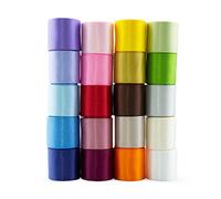 Summer-Ray Cinta de satén de doble cara de 40 yardas (20 x 2 yardas), 25 mm, 20 colores mezclados, paquete económico