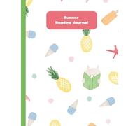 Summer Reading Journal: 8.5x11 Notebook | Cute watercolor illustration pattern cover featuring ice cream and starfish