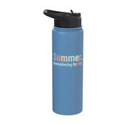 Summer Remembering My Why Funny Inspirational Quote Vacaciones Stainless Steel Insulated Water Bottle