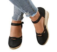 Summer Sandals Women Elegant - Strand Sandalen Damen Keilsandaletten Bequeme Plateausohle Atmungsaktiv Espadrilles Geschlossen Arbeitsschuhe Leichtgewichts Sportsandalen Fashion Sandaletten