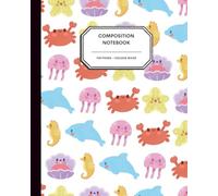 Summer Sea Creatures 8x10” Journal - 100 College Ruled Pages - Cute Ocean Animals in Bright Beachy Colors - Fun Notebook for Kids, Teens, & Creative Summer Writing
