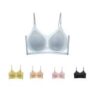 Summer Seamless Ultra Thin Plus Size Ice Silk Comfort Bra, Ultra Thin Ice Silk Bra,Ice Silk Ultra-Thin Lifting Seamless Bra (4XL,Light Blue)