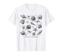 Summer & Seashells Coastal Beach Estrellas de mar Conchas Arcos Corazones Camiseta
